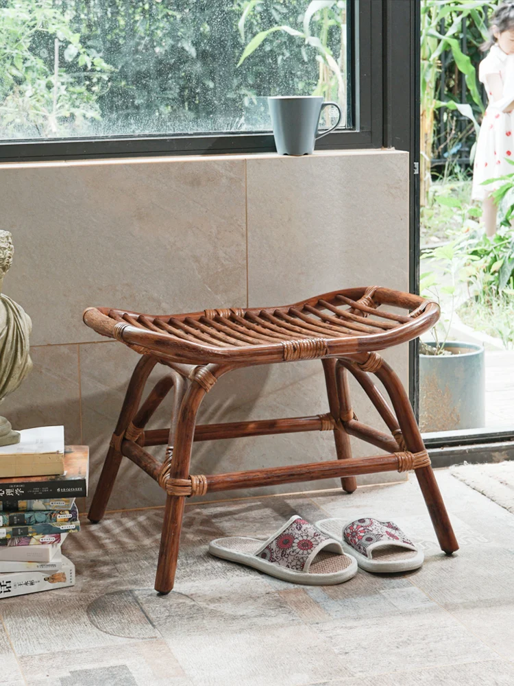 Vintage Footstool Ottoman Japanese Rattan Boat-Shaped Stool Solid Wood Sofa Leg Rest for Living Room Bedroom Guesthouse Use
Vintage Footstool Ottoman Japanese Rattan Boat-Shaped Stool Solid Wood Sofa Leg Rest for Living Room Bedroom Guesthouse Use