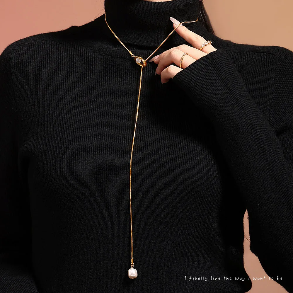 Simple Fashion French Fringe Imitation Pearl Long Necklace Pull-out Sweater Chain Stainless Steel Light Luxury Accessories Women
Simple Fashion French Fringe Imitation Pearl Long Necklace Pull-out Sweater Chain Stainless Steel Light Luxury Accessories Women