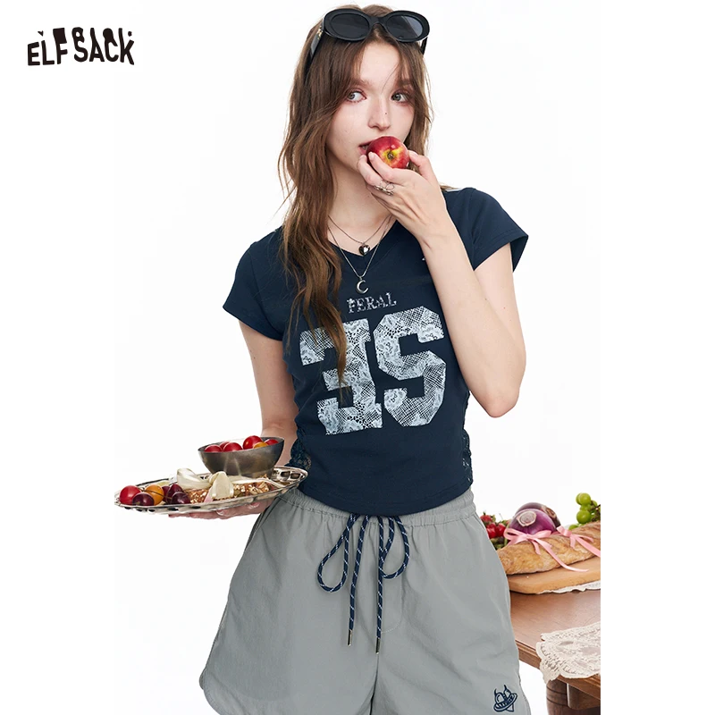 ELFSACK Vintage Lace Number Print T-shirt Slim V Neck Short Sleeve Top, Y2K Casual Fitted Tee, Sporty Graphic Crop T-shirt
ELFSACK Vintage Lace Number Print T-shirt Slim V Neck Short Sleeve Top, Y2K Casual Fitted Tee, Sporty Graphic Crop T-shirt