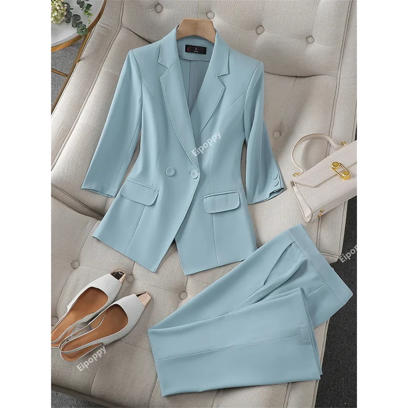 Summer Women 2 Piece Set 2024 New in Female Single Breasted Jacket Trouser Business Work Wear Formal Ladies Blazer and Pant Suit
Summer Women 2 Piece Set 2024 New in Female Single Breasted Jacket Trouser Business Work Wear Formal Ladies Blazer and Pant Suit