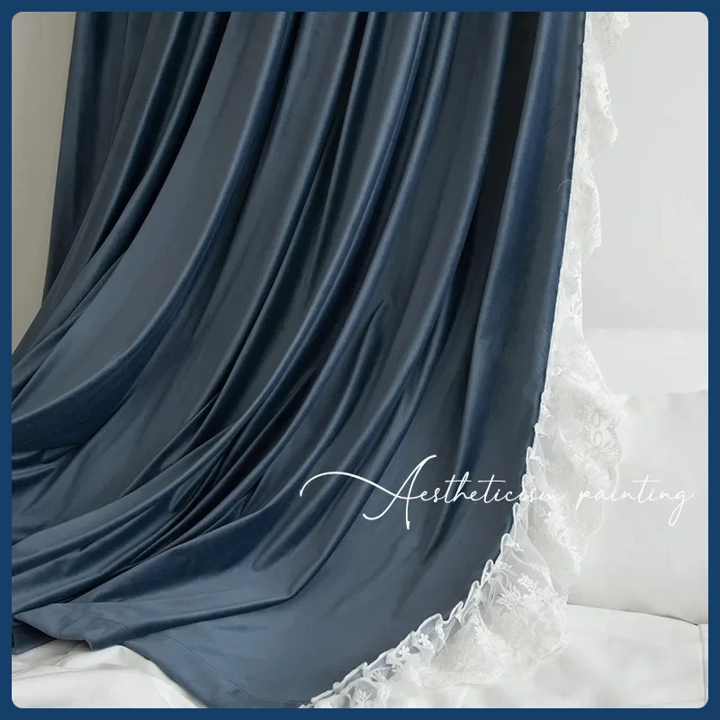 Retro Curtains New French Bedroom Ins Wind Shading Living Room Bedroom Balcony Blue Velvet Cloth Curtains Ly luxury modern
Retro Curtains New French Bedroom Ins Wind Shading Living Room Bedroom Balcony Blue Velvet Cloth Curtains Ly luxury modern