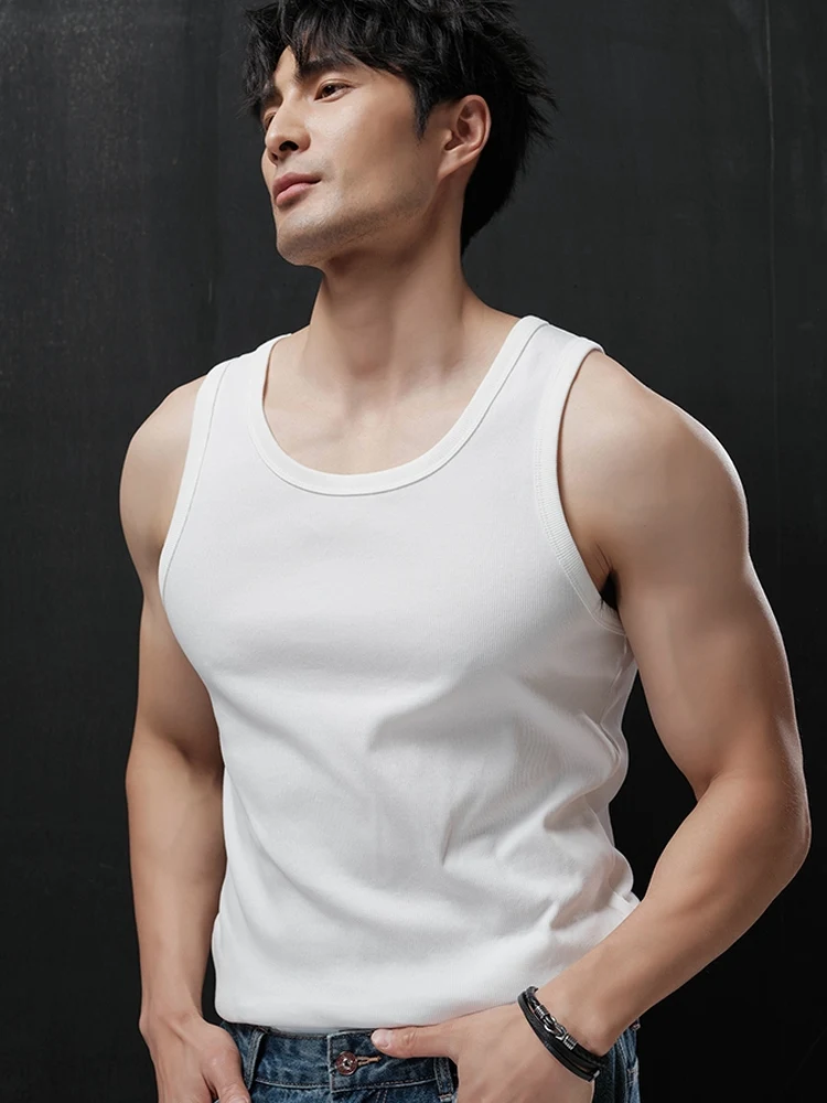 American Style Ribbed Cotton Men's Vest Slim Fit Sleeveless T-Shirt Sport Moisture Wicking Fitness Men Spring Summer
American Style Ribbed Cotton Men's Vest Slim Fit Sleeveless T-Shirt Sport Moisture Wicking Fitness Men Spring Summer