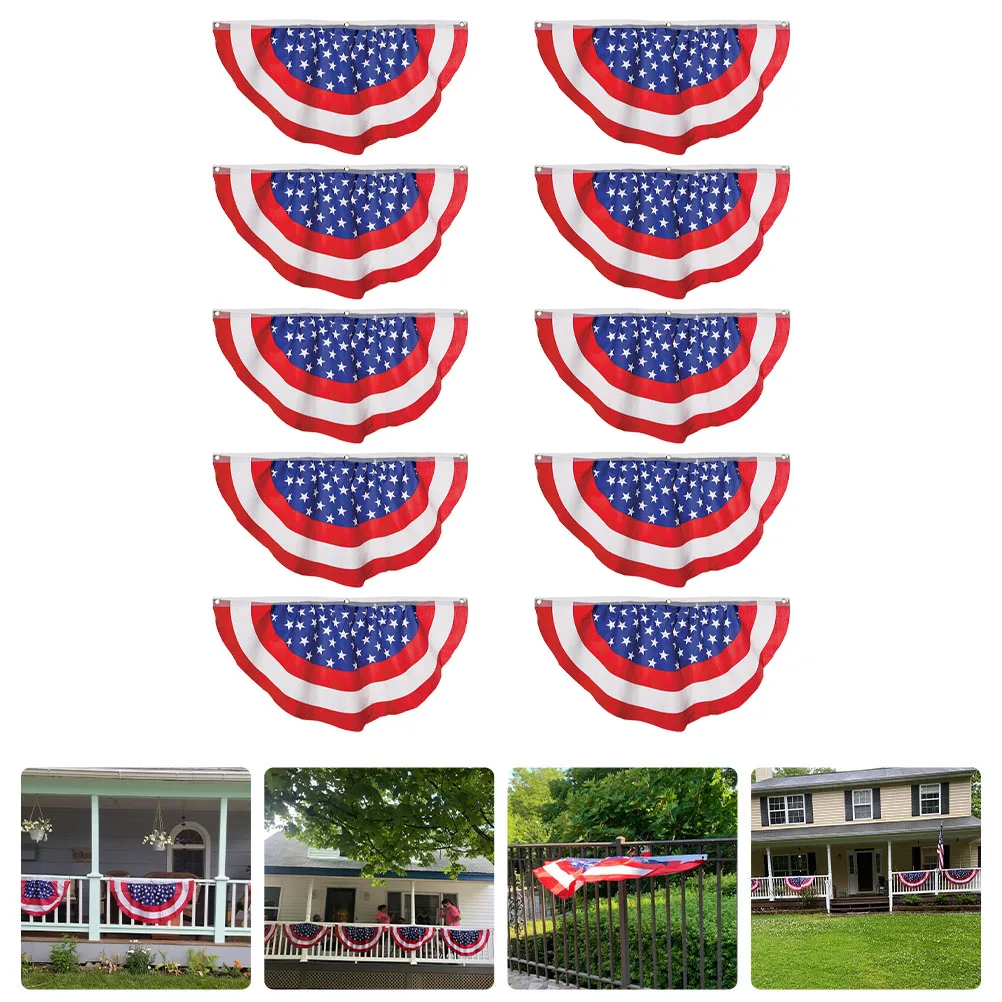 10pcs American Flag Decor Independence Day Banners Garden Party Flags Home Lawn Ornament Fan Shaped Bunting Bright Fade
10pcs American Flag Decor Independence Day Banners Garden Party Flags Home Lawn Ornament Fan Shaped Bunting Bright Fade