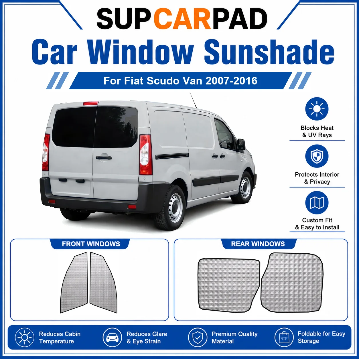 For Fiat - Fiat Scudo Van 2007-2016 Full Set Car Window Sunshades UV Block Privacy Heat Insulated Foldable Car Curtain
For Fiat - Fiat Scudo Van 2007-2016 Full Set Car Window Sunshades UV Block Privacy Heat Insulated Foldable Car Curtain