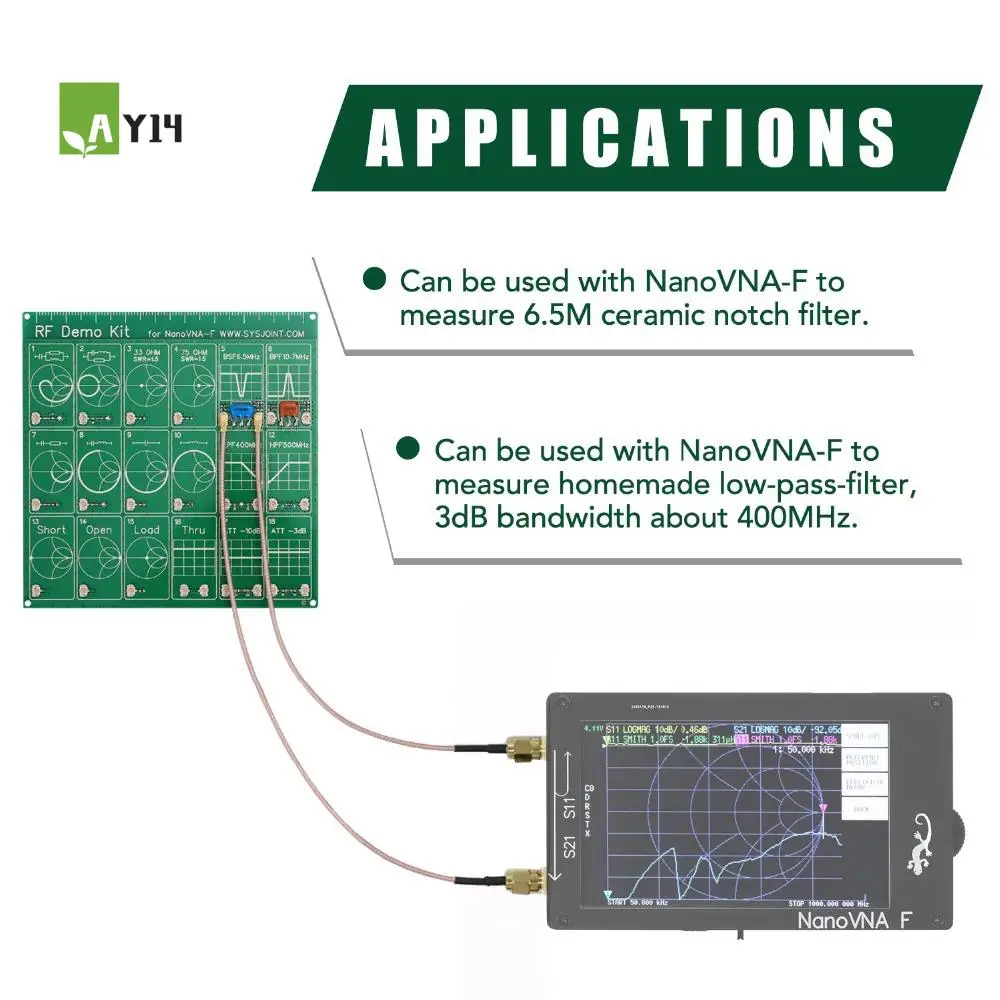 AY14-РЧ демонстрационный комплект для платы радиочастотного тестера Nanovna-F, аттенюатора фильтра HAM
AY14-РЧ демонстрационный комплект для платы радиочастотного тестера Nanovna-F, аттенюатора фильтра HAM