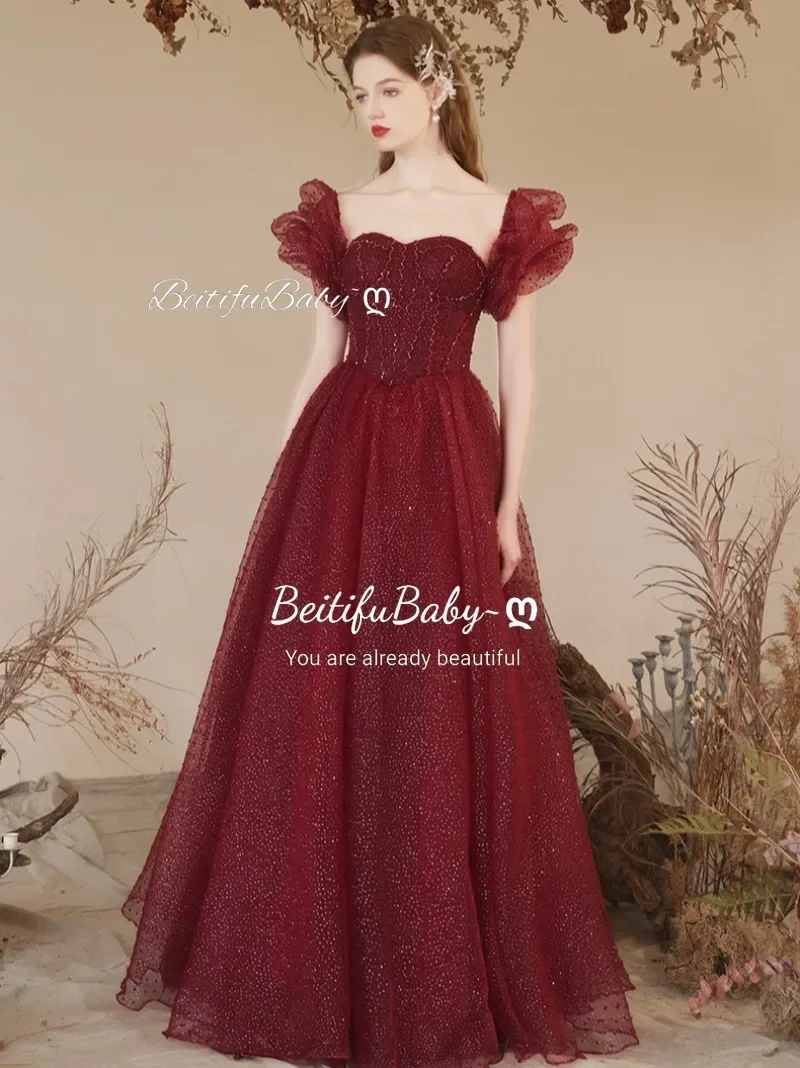 Customized Wedding Evening Dress for Women Banquet Ball Gown Off The Shoulder Tulle Long Skirts Princess Style Party Dresses
Customized Wedding Evening Dress for Women Banquet Ball Gown Off The Shoulder Tulle Long Skirts Princess Style Party Dresses