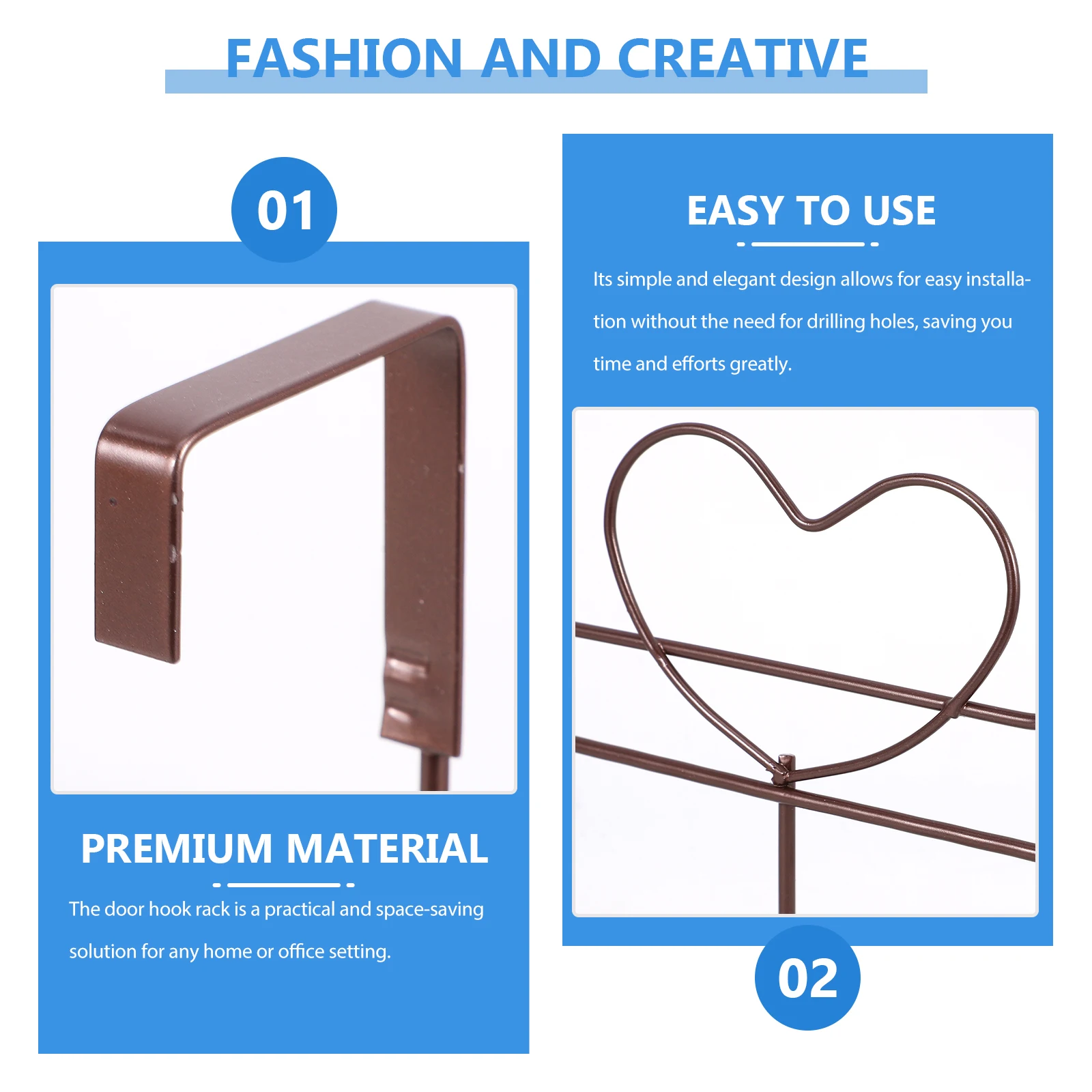 7 Brown Door Hanger Shelf Drilling Clothes Rack Coat for Doors Over Door Towel Rack Robe Hooks Metal Hooks
7 Brown Door Hanger Shelf Drilling Clothes Rack Coat for Doors Over Door Towel Rack Robe Hooks Metal Hooks