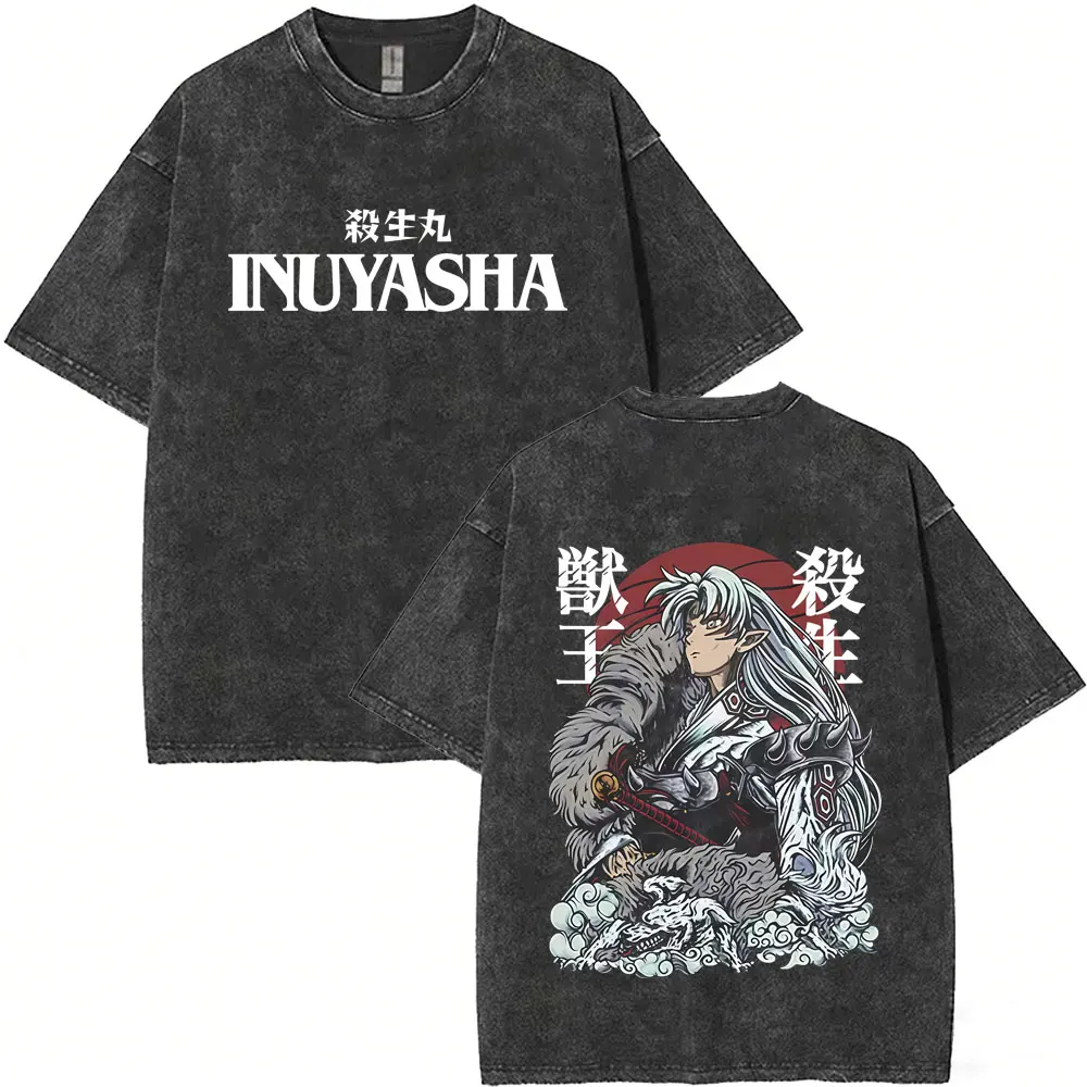 Washed Vintage Anime Inuyasha Sesshoumaru Graphic T-shirt Men's Women Clothing Manga Retro Cotton T Shirt Male Cartoon T-shirts
Washed Vintage Anime Inuyasha Sesshoumaru Graphic T-shirt Men's Women Clothing Manga Retro Cotton T Shirt Male Cartoon T-shirts