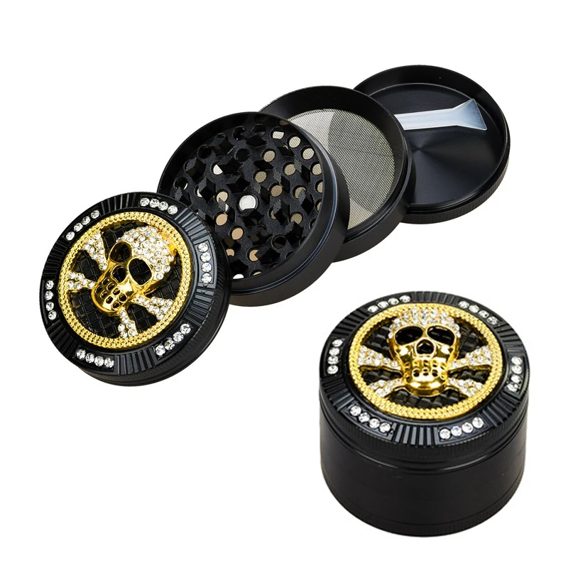 2026 New Rhinestone Skull Metal Bling-Bling Skull Herb Grinder 4-Layers Black 52mm Zinc Alloy Material
2026 New Rhinestone Skull Metal Bling-Bling Skull Herb Grinder 4-Layers Black 52mm Zinc Alloy Material