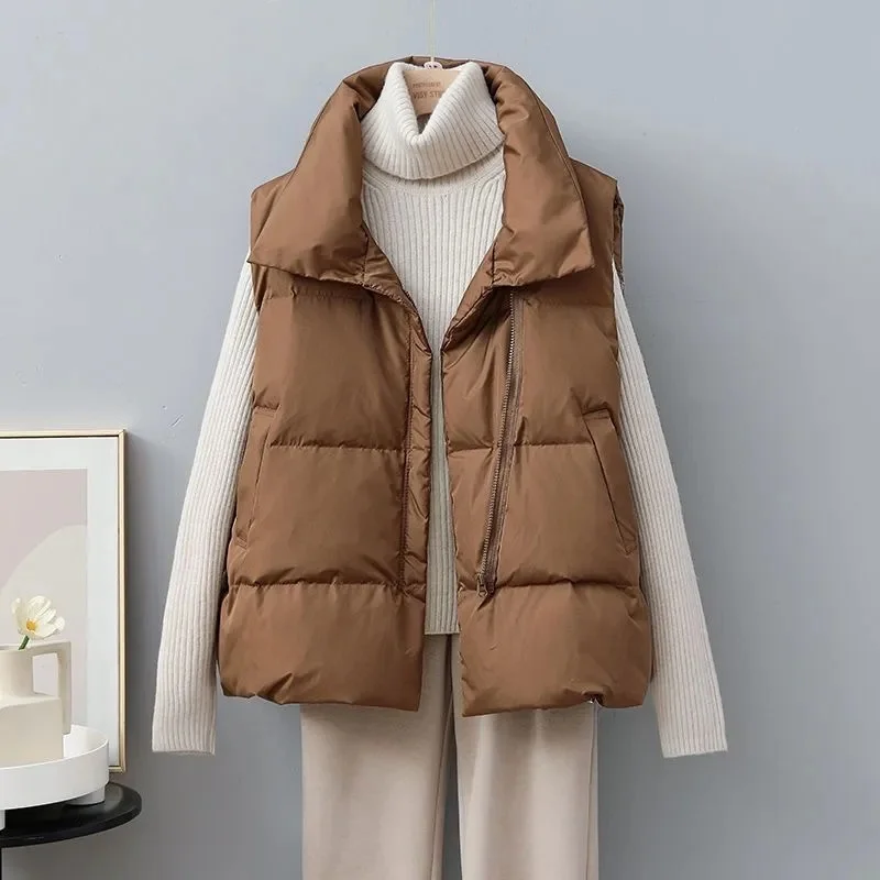 New Autumn Winter Cotton Vest Women's Down Cotton Casual Jacket Stand-Up Collar Loose Versatile Short Vest Coat Waistcoat
New Autumn Winter Cotton Vest Women's Down Cotton Casual Jacket Stand-Up Collar Loose Versatile Short Vest Coat Waistcoat
