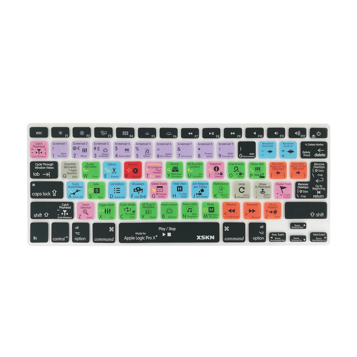XSKN Keyboard Cover for Logic Pro X Functional Shortcut Silicone Skin for Macbook Air 13, for Macbook Pro 13, 15 Logic Cover
XSKN Keyboard Cover for Logic Pro X Functional Shortcut Silicone Skin for Macbook Air 13, for Macbook Pro 13, 15 Logic Cover
