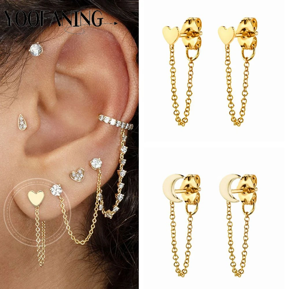 925 Sterling Silver Ear Needle Exquisite Gold Silver Tassel Earrings Heart/star Pendants Women's Earrings Party Wedding Jewelry
925 Sterling Silver Ear Needle Exquisite Gold Silver Tassel Earrings Heart/star Pendants Women's Earrings Party Wedding Jewelry