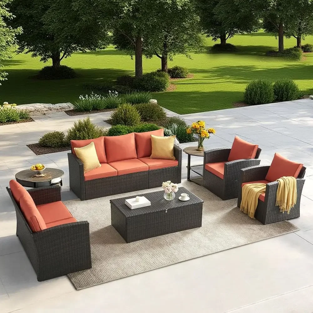 All-Weather PE Rattan Patio Sectional Set with Storage Coffee Table, Ideal for Outdoor, Porch, Poolside, Garden, Backyard - Oran
All-Weather PE Rattan Patio Sectional Set with Storage Coffee Table, Ideal for Outdoor, Porch, Poolside, Garden, Backyard - Oran