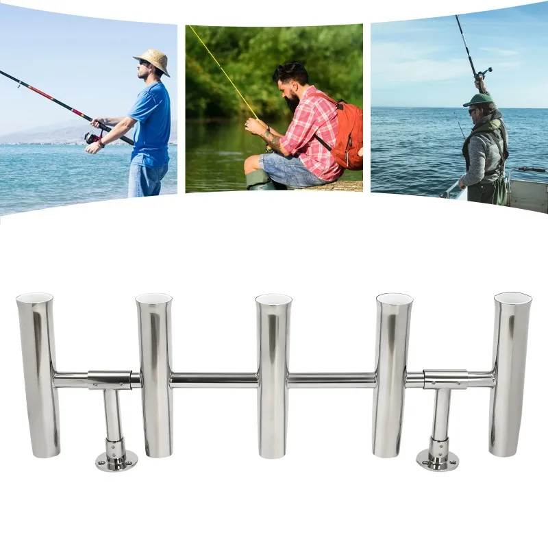5-Tube Fishing Rod Holder Deck Mount Adjustable Fishing Rod Holder Bracket Stainless Steel Boat Fishing Rod Pod
5-Tube Fishing Rod Holder Deck Mount Adjustable Fishing Rod Holder Bracket Stainless Steel Boat Fishing Rod Pod