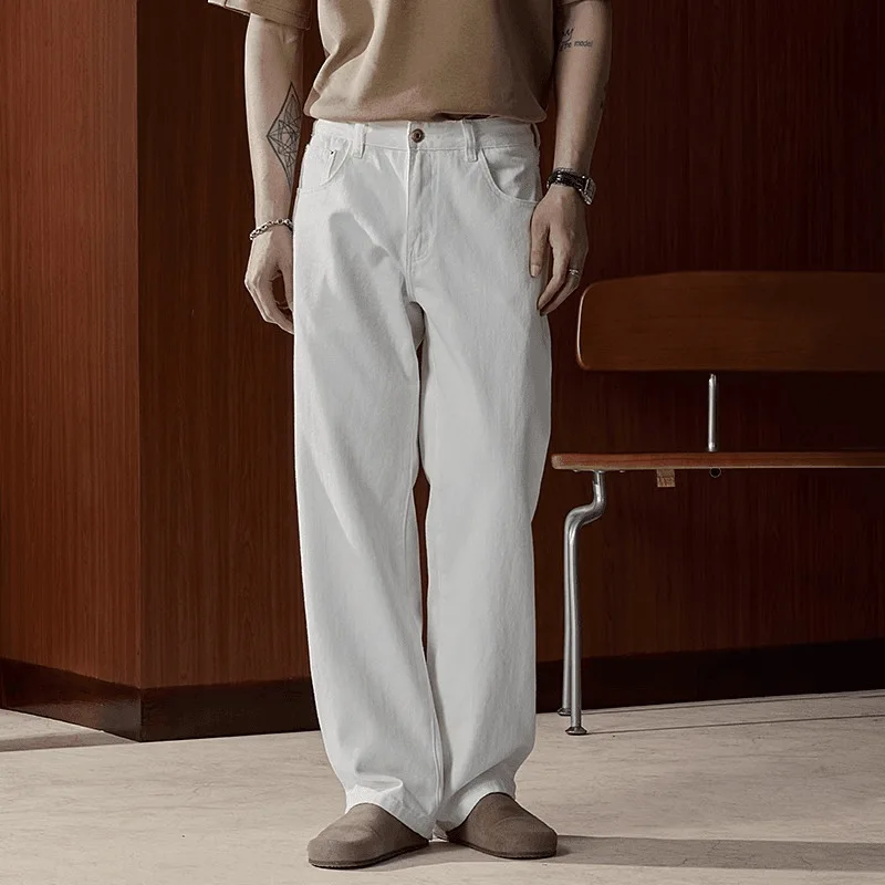 White Casual Straight Leg Men's Jeans Loose Fit High Street Trendy Wide Leg Long Pants Teenager Comfortable Straight Tube
White Casual Straight Leg Men's Jeans Loose Fit High Street Trendy Wide Leg Long Pants Teenager Comfortable Straight Tube