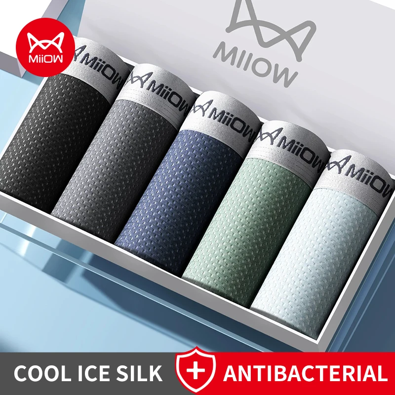 MiiOW Ice Silk Men's Panties Set Breathable Mesh Mens Underpants 7A Cotton Antibacterial Crotch Man Underwear Boxers Men Trunks
MiiOW Ice Silk Men's Panties Set Breathable Mesh Mens Underpants 7A Cotton Antibacterial Crotch Man Underwear Boxers Men Trunks