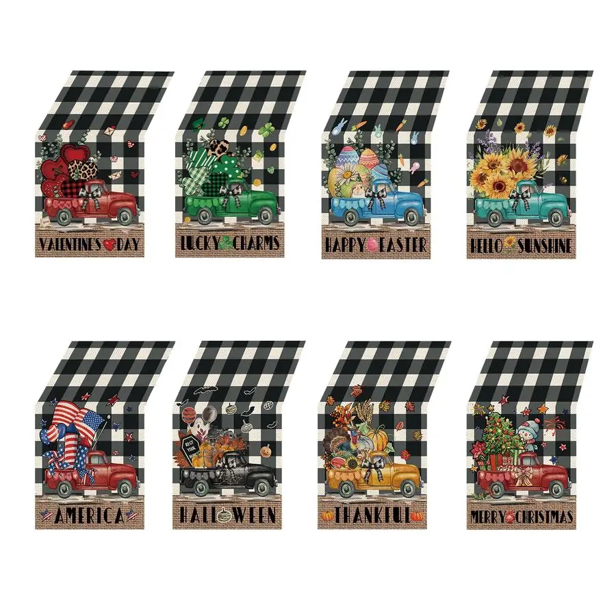 8 Pcs Truck Holiday Table Runners 72 Inches Long, Rustic Truck Fall Winter Halloween Christmas Burlap Table Runners, Car Buffalo
8 Pcs Truck Holiday Table Runners 72 Inches Long, Rustic Truck Fall Winter Halloween Christmas Burlap Table Runners, Car Buffalo