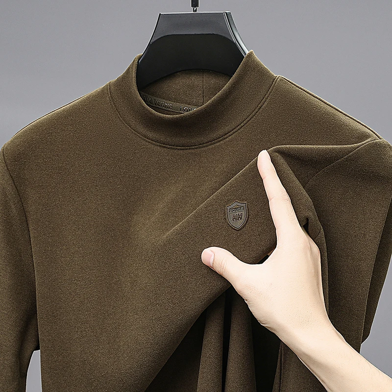Men's autumn winter high quality Velvet Fleece long sleeves T-shirt mock neck versatile keep warm base layer leisure fashion top
Men's autumn winter high quality Velvet Fleece long sleeves T-shirt mock neck versatile keep warm base layer leisure fashion top