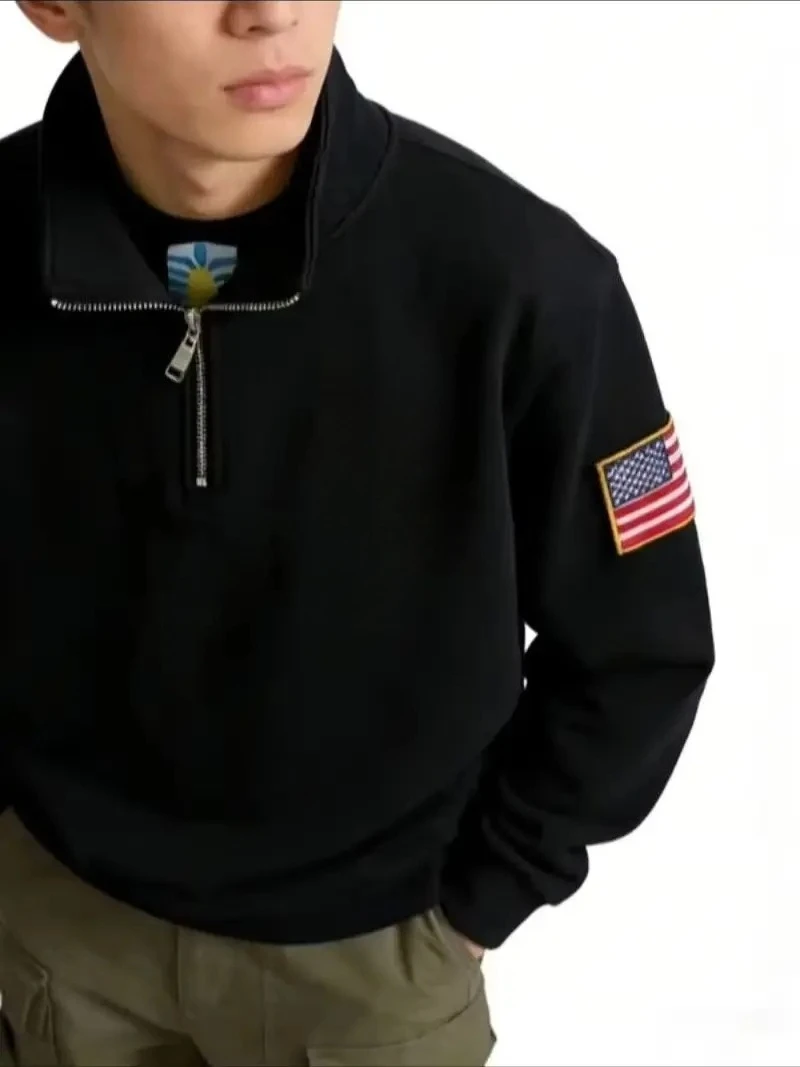 American Vintage Quarterzip Pullover Hoodie Embroidery Pattern Sweatshirt Casual Streetwear Men Y2k Retro Oversized Coat
American Vintage Quarterzip Pullover Hoodie Embroidery Pattern Sweatshirt Casual Streetwear Men Y2k Retro Oversized Coat
