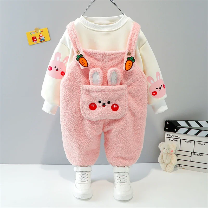 Winter Baby Girls Boys Clothing Sets Children Thickened Plush Sweater Overalls Kids Sportswear Cartoon Infant Clothes Outfits
Winter Baby Girls Boys Clothing Sets Children Thickened Plush Sweater Overalls Kids Sportswear Cartoon Infant Clothes Outfits