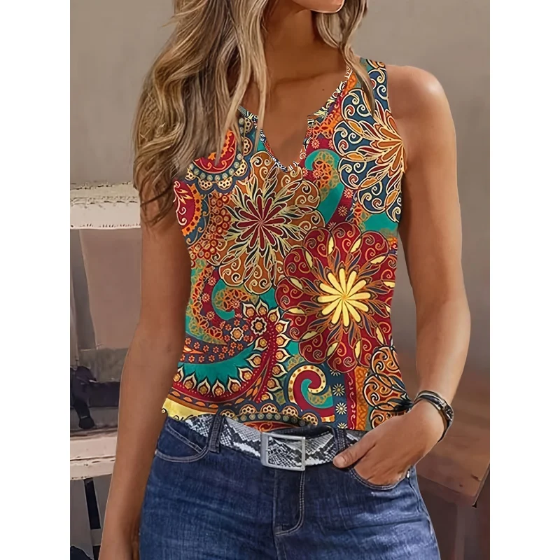 Ethnic Print, Casual Sleeveless Sweetheart Neckline Fashion Vest
Ethnic Print, Casual Sleeveless Sweetheart Neckline Fashion Vest