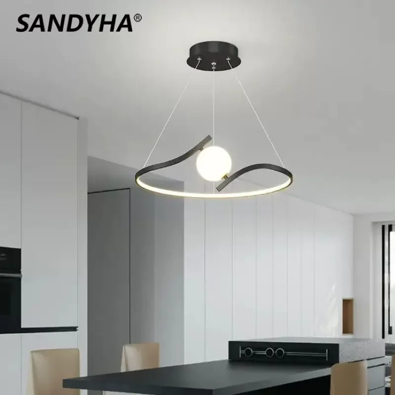 SANDYHA Elegant Modern Minimalist Pendant Light Black Gold Line Glass Ball LED Chandelier Ideal for Living Room Bedroom Décor
SANDYHA Elegant Modern Minimalist Pendant Light Black Gold Line Glass Ball LED Chandelier Ideal for Living Room Bedroom Décor