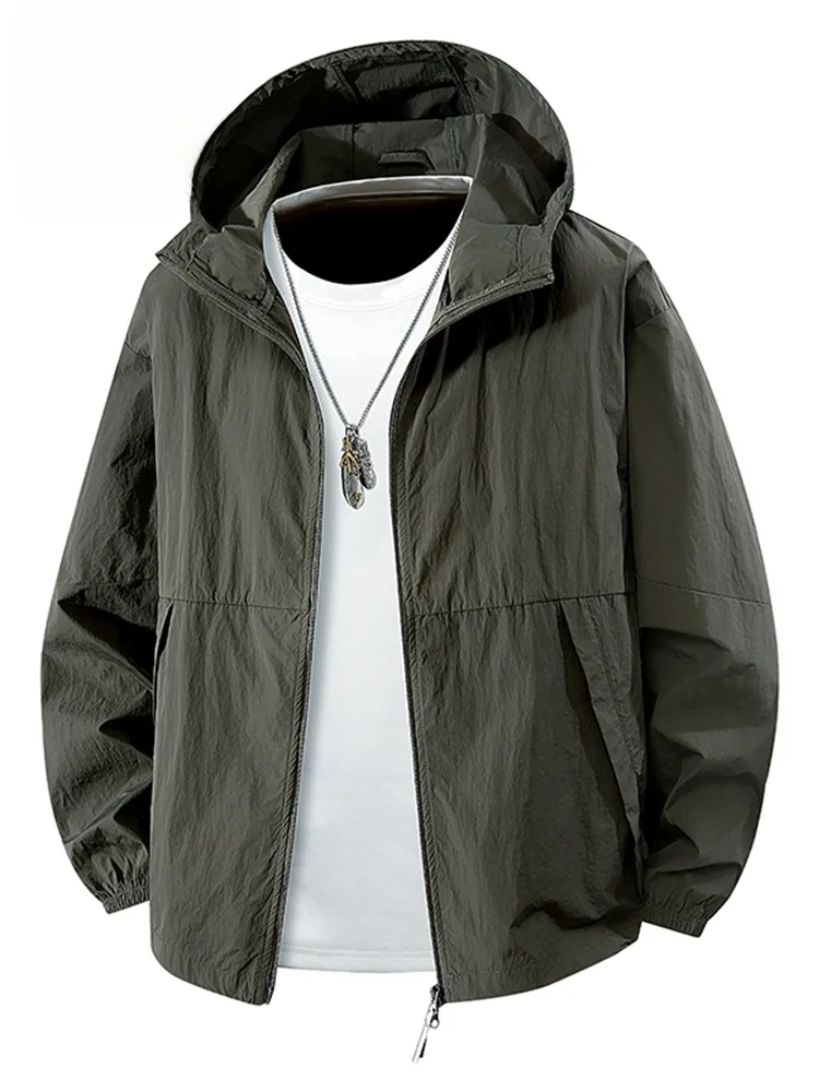 Мужская летняя легкая дышащая быстросохнущая куртка с защитой от УФ-излучения, модная, стильная, из ледяного шелка, с длинными рукавами, с капюшоном
Мужская летняя легкая дышащая быстросохнущая куртка с защитой от УФ-излучения, модная, стильная, из ледяного шелка, с длинными рукавами, с капюшоном