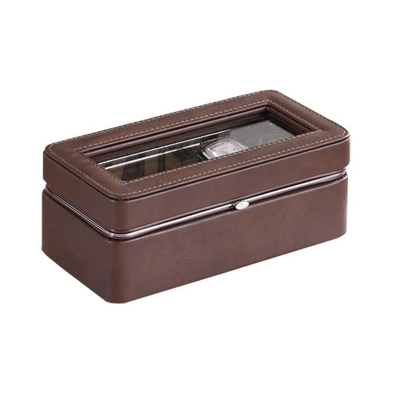 Brown Watch Case with 4 Compartments and Detachable Pads
Brown Watch Case with 4 Compartments and Detachable Pads