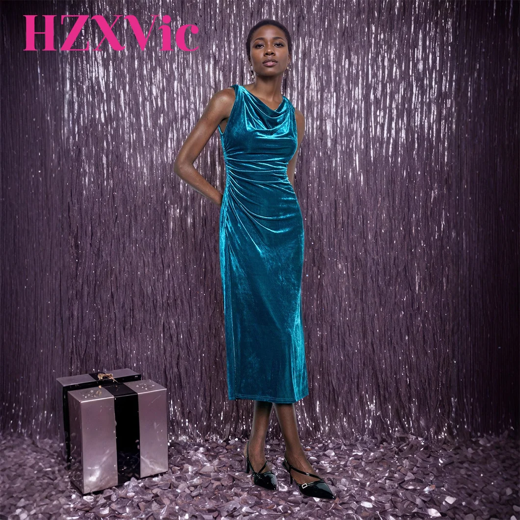 HZXVic Women's Sleeveless Velvet Evening Dress Slim Fit Side Slit Wrapped Fashion Autumn Winter Socialite Style
HZXVic Women's Sleeveless Velvet Evening Dress Slim Fit Side Slit Wrapped Fashion Autumn Winter Socialite Style