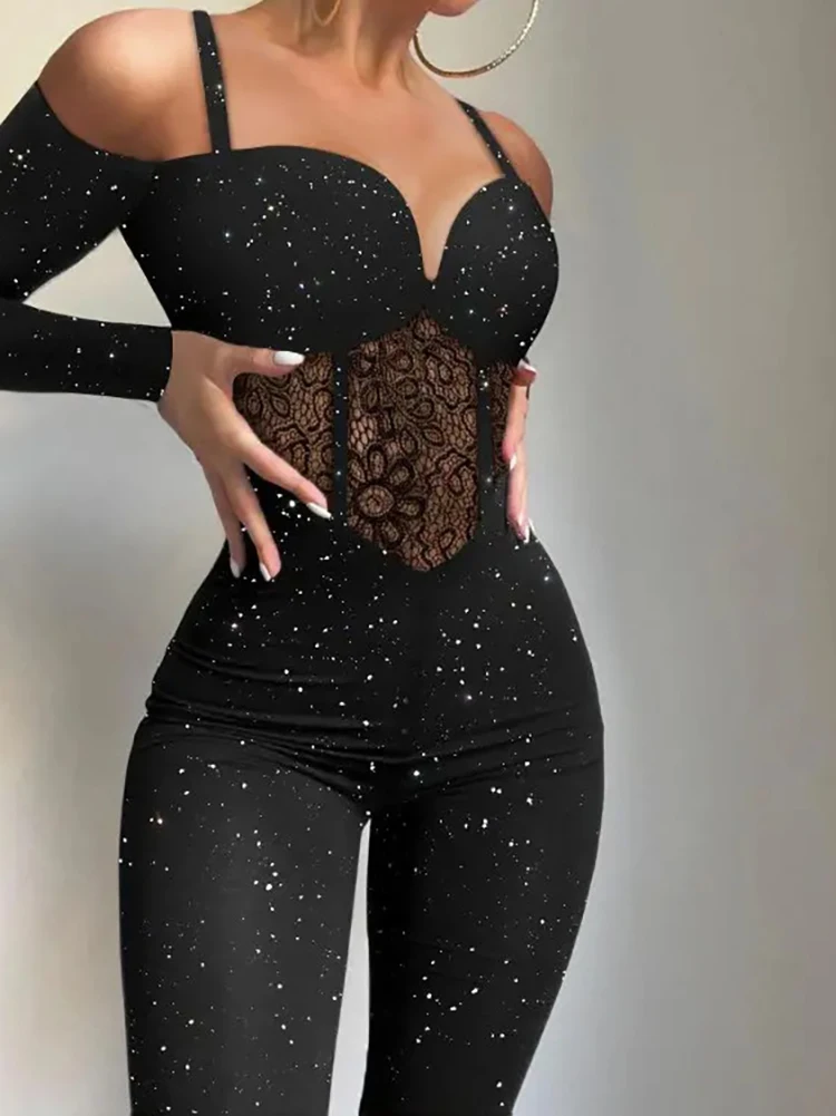 Cold Shoulder Contrast Lace Corset Jumpsuit Women High Waist Fashion Spring Summer Ankle Length Jumpsuits Overall Pants
Cold Shoulder Contrast Lace Corset Jumpsuit Women High Waist Fashion Spring Summer Ankle Length Jumpsuits Overall Pants