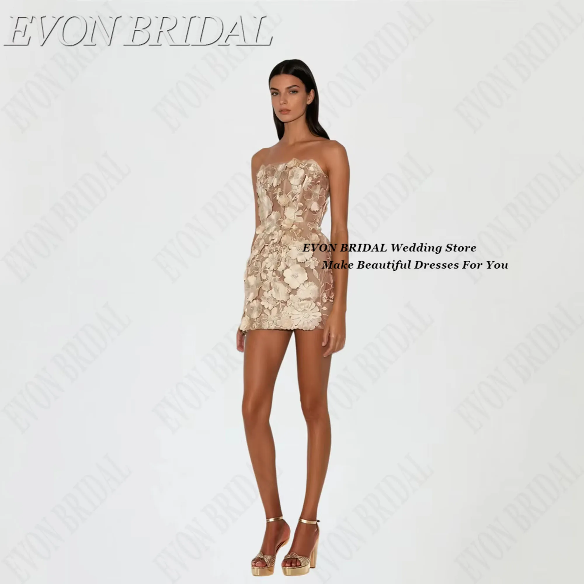 Champagne 2026 Prom Dress Strapless Women's Formal Evening Gowns Elegant party dresses Customized Mini Sleeveless Lace-up Back
Champagne 2026 Prom Dress Strapless Women's Formal Evening Gowns Elegant party dresses Customized Mini Sleeveless Lace-up Back