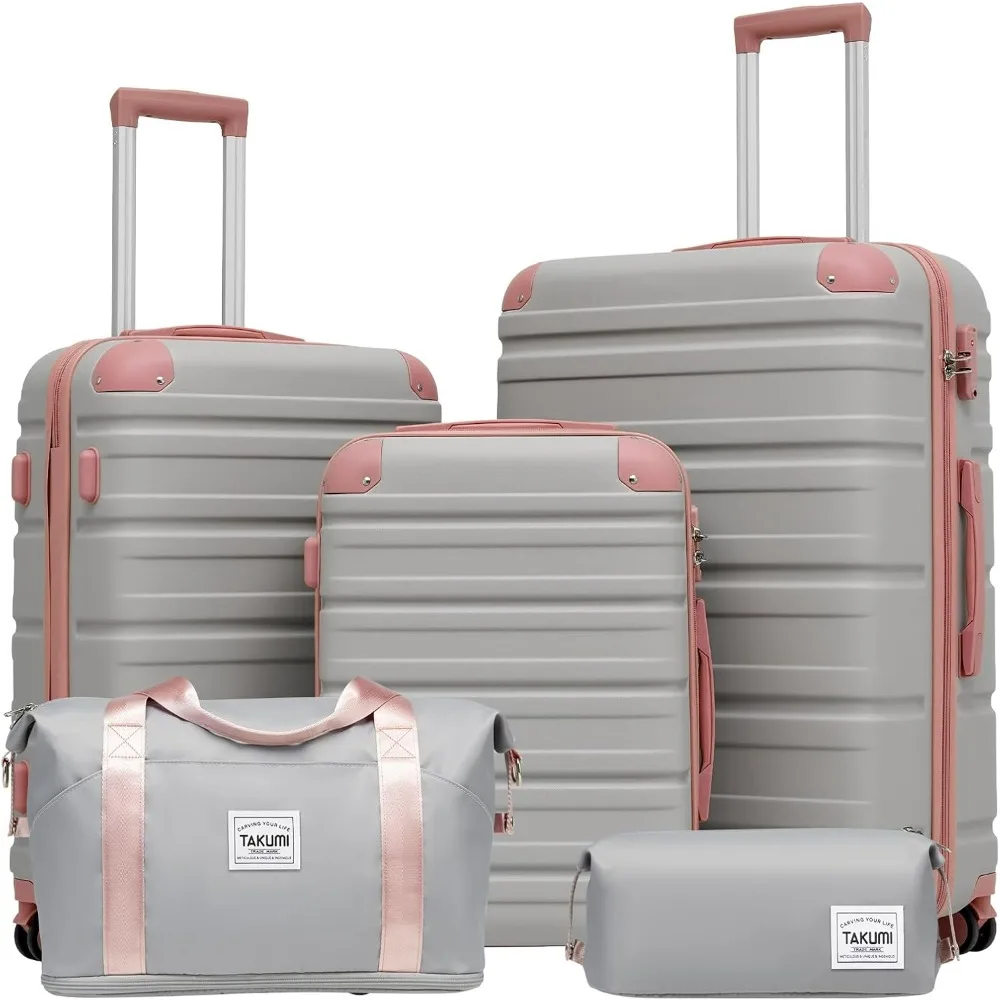 TAKUMI Luggage Sets 5 Piece Lightweight Carry On luggage with Duffel Bag ABS+PC Hardshell Suitcases with YKK zippers Double Spin 
TAKUMI Luggage Sets 5 Piece Lightweight Carry On luggage with Duffel Bag ABS+PC Hardshell Suitcases with YKK zippers Double Spin