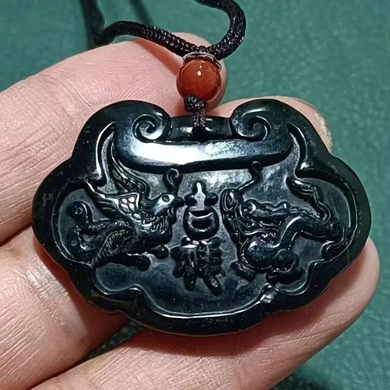 Natural medicine king stone pendant Xinjiang dark green jade active magnetic health care jade auspicious dragon and pho pendant
Natural medicine king stone pendant Xinjiang dark green jade active magnetic health care jade auspicious dragon and pho pendant