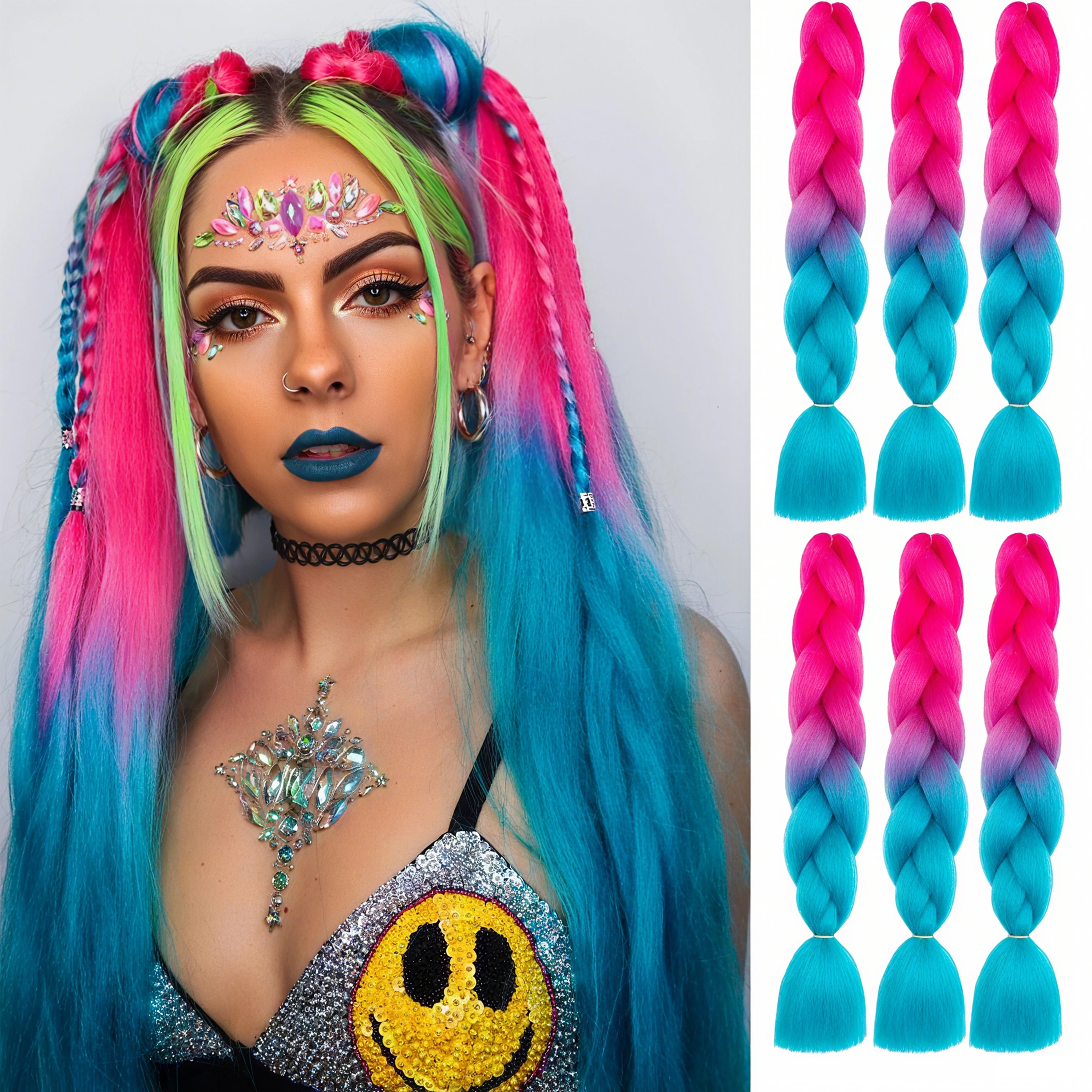 Braiding Hair Extensions for Women 100g/Pack 24In High Temperature Ombre Jumbo Synthetic Braiding Hair for Twist Crochet Braids 
Braiding Hair Extensions for Women 100g/Pack 24In High Temperature Ombre Jumbo Synthetic Braiding Hair for Twist Crochet Braids