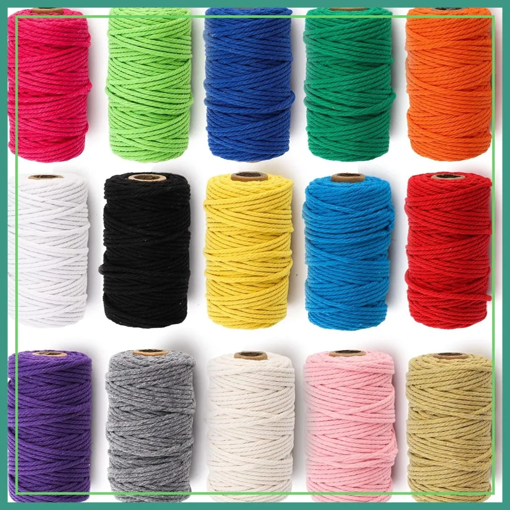 15 Rolls Macrame Cord, 3mm x 480 Yards Natural Cotton Rope, 4-Strand Twisted Soft Twine for Wall Hanging, Plant Hangers, Crafts
15 Rolls Macrame Cord, 3mm x 480 Yards Natural Cotton Rope, 4-Strand Twisted Soft Twine for Wall Hanging, Plant Hangers, Crafts