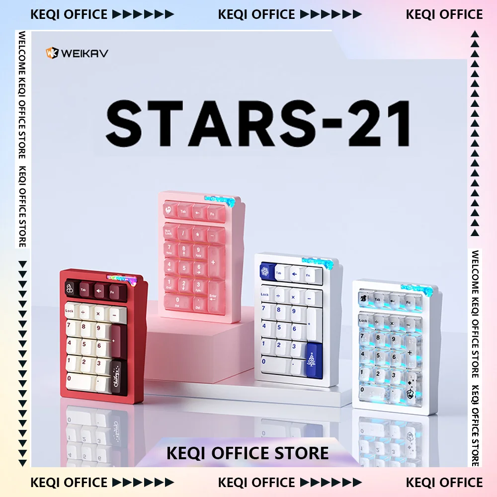 Weikav STARS21 PAD Мини-клавиатура Наборы Алюминий RGB 3-режимная Беспроводная Bluetooth Проводная цифровая клавиатура Настроить аксессуары для ПК Подарки
Weikav STARS21 PAD Мини-клавиатура Наборы Алюминий RGB 3-режимная Беспроводная Bluetooth Проводная цифровая клавиатура Настроить аксессуары для ПК Подарки