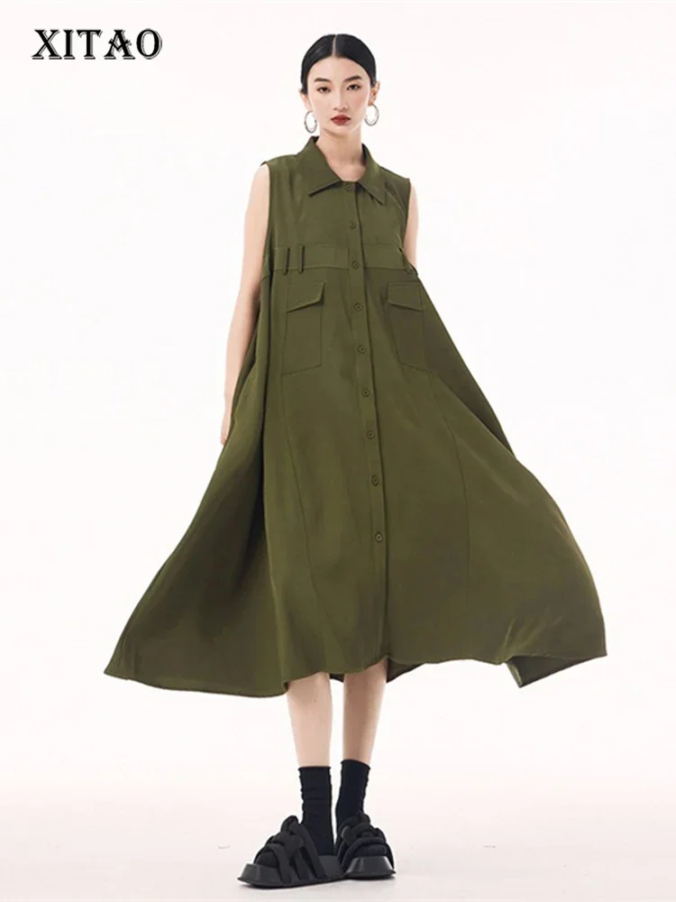 XITAO Sleevel Single Breasted Pocket Dress Mid-calf Turn-down Collar Female Fashion Solid Color Casual Slimming Dress GMM1360
XITAO Sleevel Single Breasted Pocket Dress Mid-calf Turn-down Collar Female Fashion Solid Color Casual Slimming Dress GMM1360