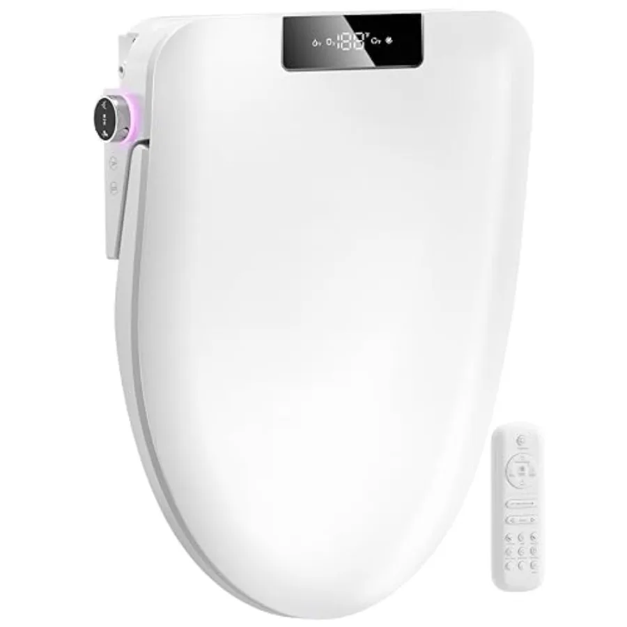 Bidet toilet seat for home use, ABS plastic, white, instant warm water wash and heated seat with multiple cleaning modes and wa
Bidet toilet seat for home use, ABS plastic, white, instant warm water wash and heated seat with multiple cleaning modes and wa