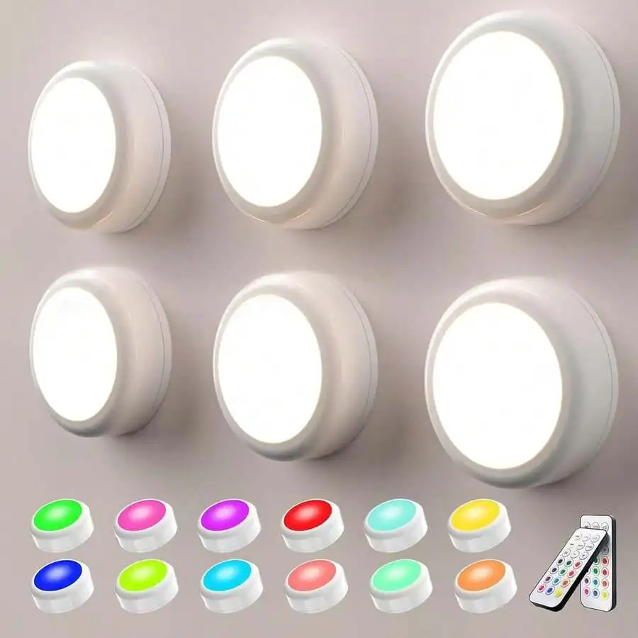 1/3/6pcs Wireless Wall Lights, Living Room Lighting, Triple RGB Wireless LED Wall Lamps, Cabinet Lighting, LED Spotlights, Battery Powered With Remote Control, Lighting Fixtures, LED Lights, Night Lights, Illumination, Reading Lights, Wireless Spotlights,
1/3/6pcs Wireless Wall Lights, Living Room Lighting, Triple RGB Wireless LED Wall Lamps, Cabinet Lighting, LED Spotlights, Battery Powered With Remote Control, Lighting Fixtures, LED Lights, Night Lights, Illumination, Reading Lights, Wireless Spotlights,