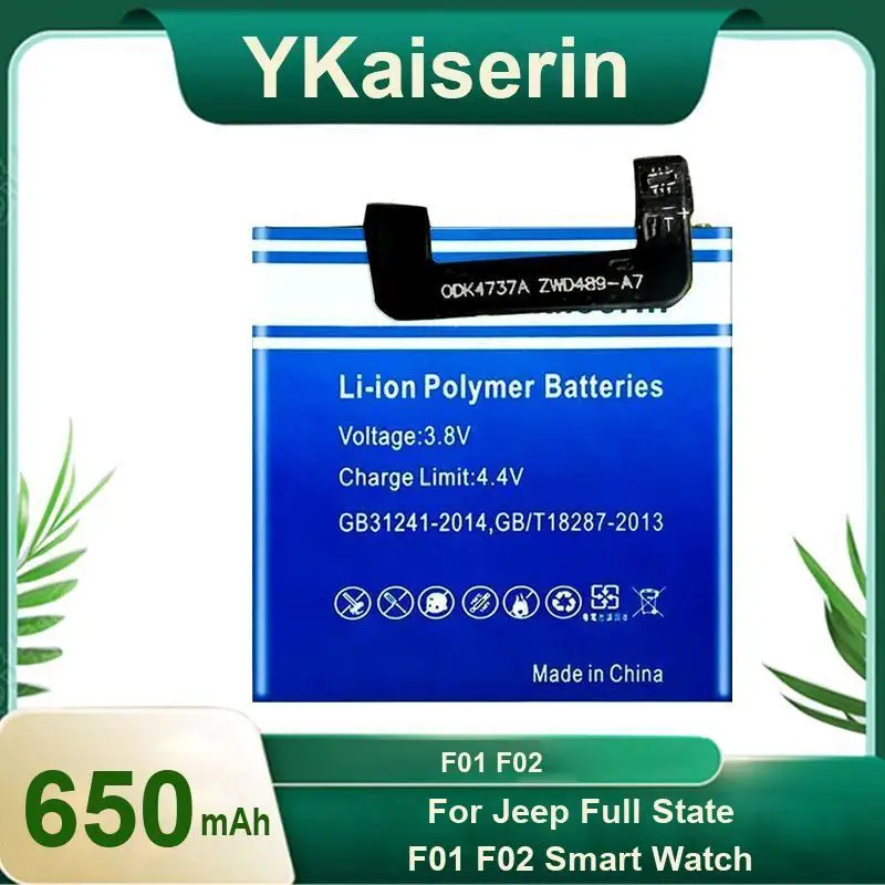 For Jeep Full State F01 F02 Smart Watch 650Mah Reliable Replacement Smartwatch Battery Power
For Jeep Full State F01 F02 Smart Watch 650Mah Reliable Replacement Smartwatch Battery Power