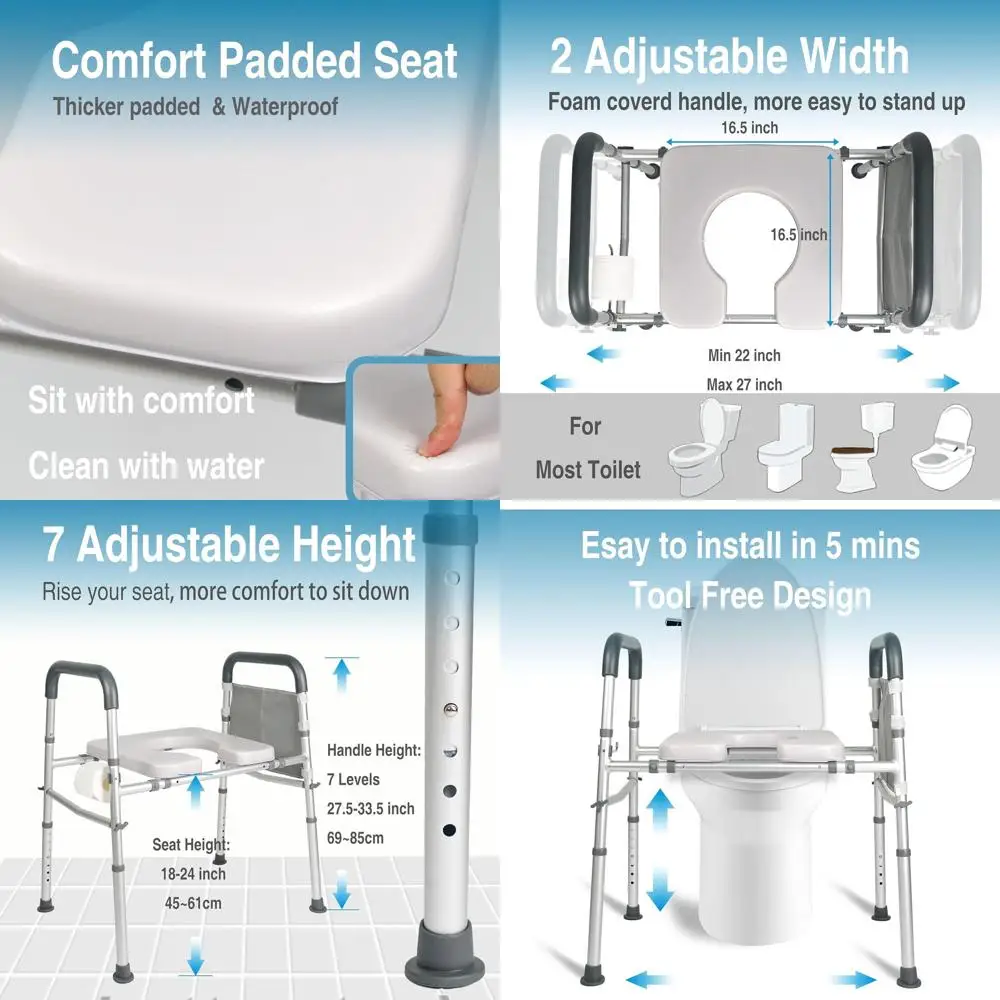 Elevated Toilet Seat with Handles for Elderly, Pregnant, and Disabled Use
Elevated Toilet Seat with Handles for Elderly, Pregnant, and Disabled Use