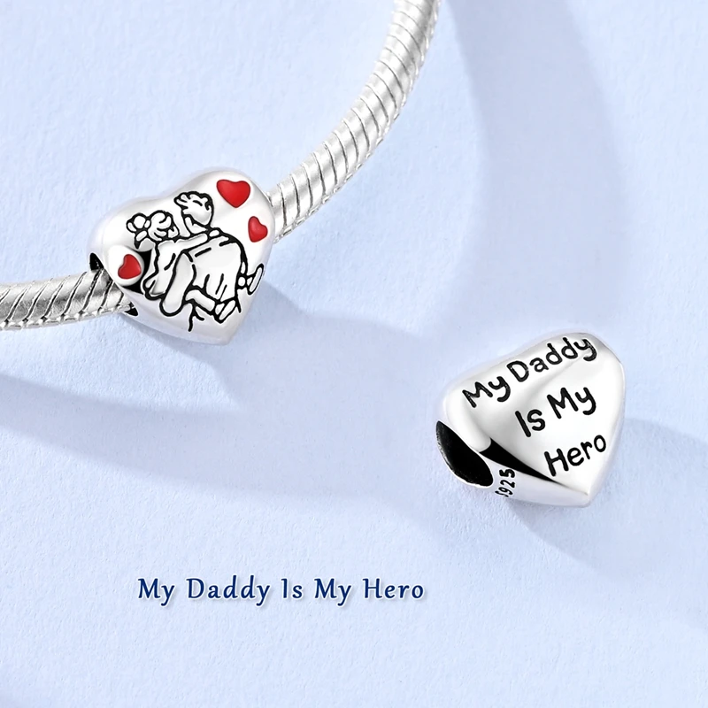 New 925 Sterling Silver Dad Is A Hero Charms Beads For Women Fit Original Bracelet DIY Jewelry Gifts
New 925 Sterling Silver Dad Is A Hero Charms Beads For Women Fit Original Bracelet DIY Jewelry Gifts