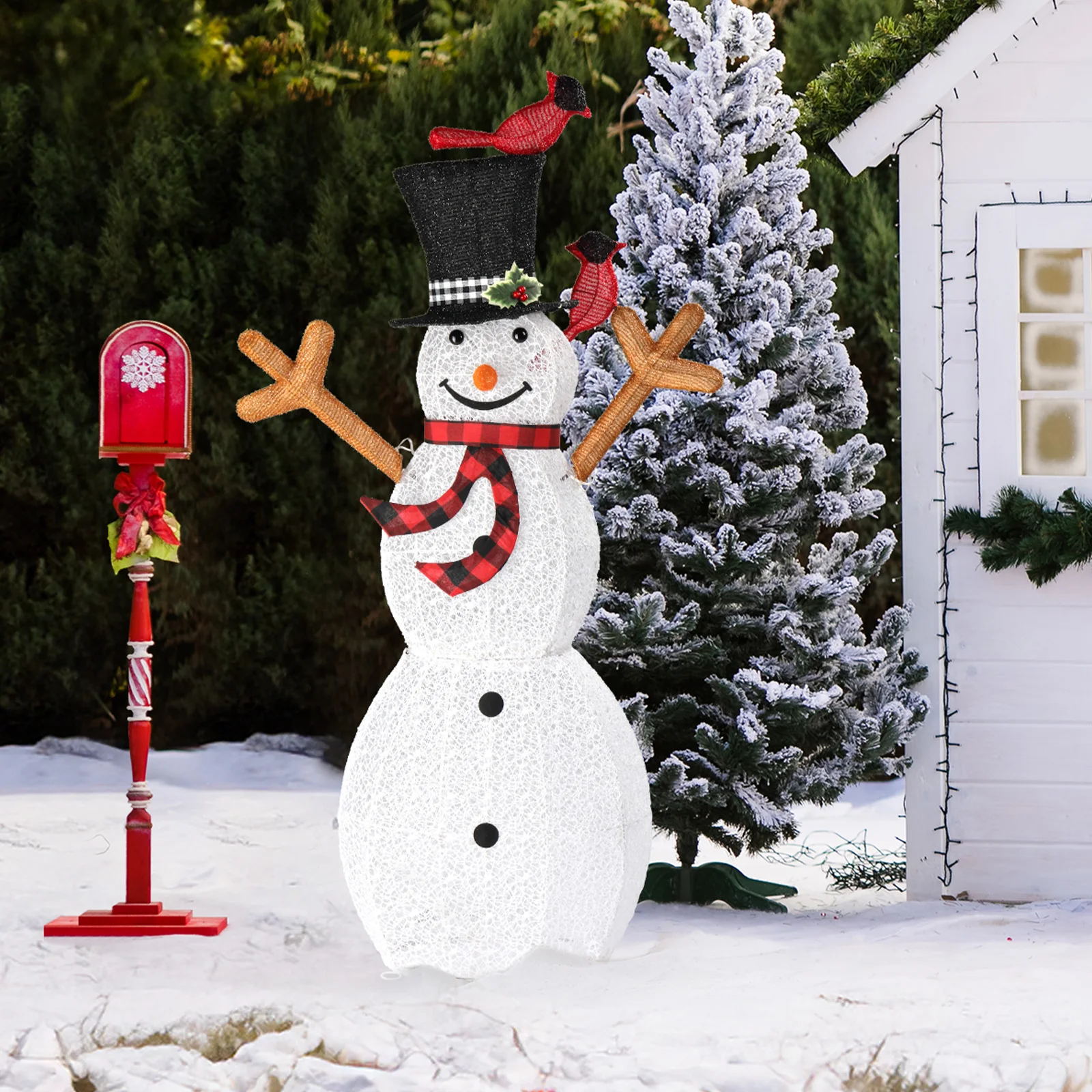 Lighted Snowman Christmas Yard Decorations, Pre-lit Snowman and Birds with 170 LED White Lights and Stakes
Lighted Snowman Christmas Yard Decorations, Pre-lit Snowman and Birds with 170 LED White Lights and Stakes