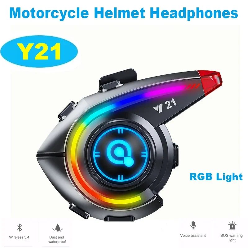 Y21 Motorcycle Helmet Earphones RGB Light Bluetooth 5.4 with FM Radio Waterproof Noise Reduction
Y21 Motorcycle Helmet Earphones RGB Light Bluetooth 5.4 with FM Radio Waterproof Noise Reduction