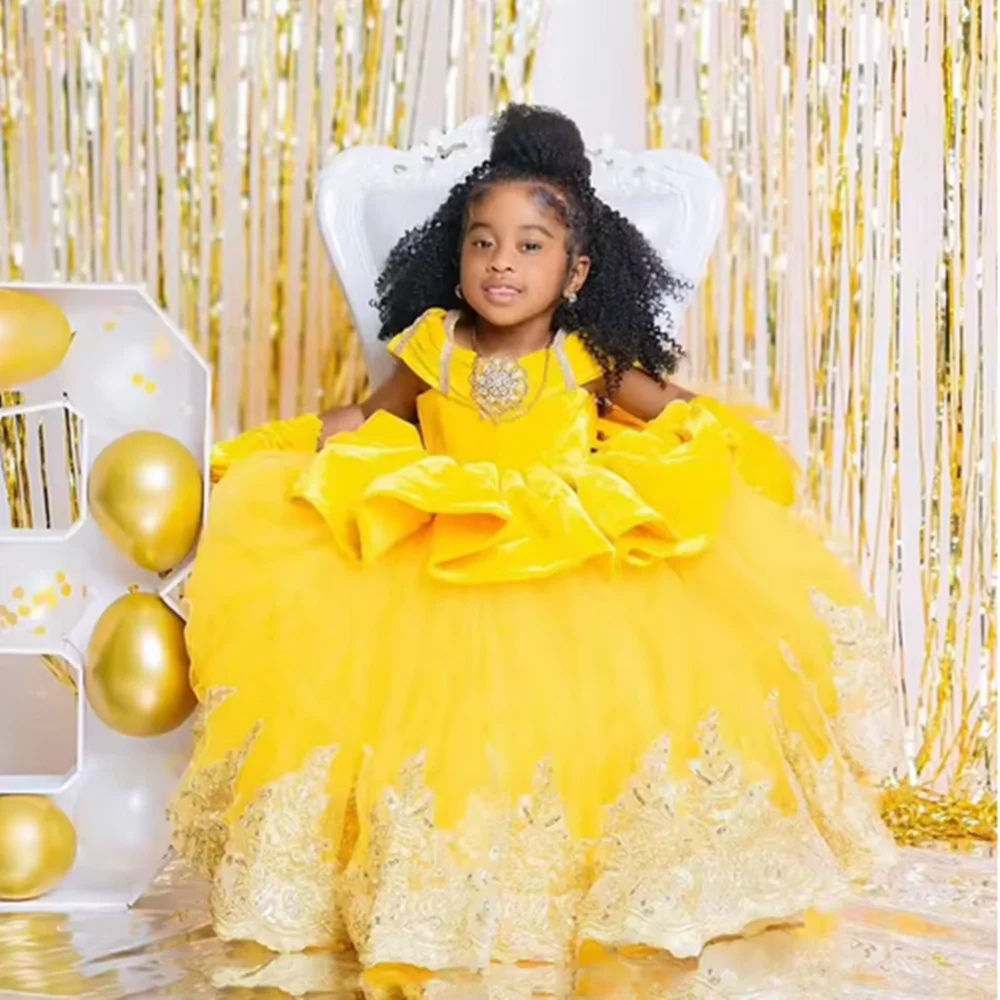 Flower Girl Dress For Wedding Applique Tulle Beaded Puffy Floor Length Child First Eucharistic Birthday Party Dress
Flower Girl Dress For Wedding Applique Tulle Beaded Puffy Floor Length Child First Eucharistic Birthday Party Dress
