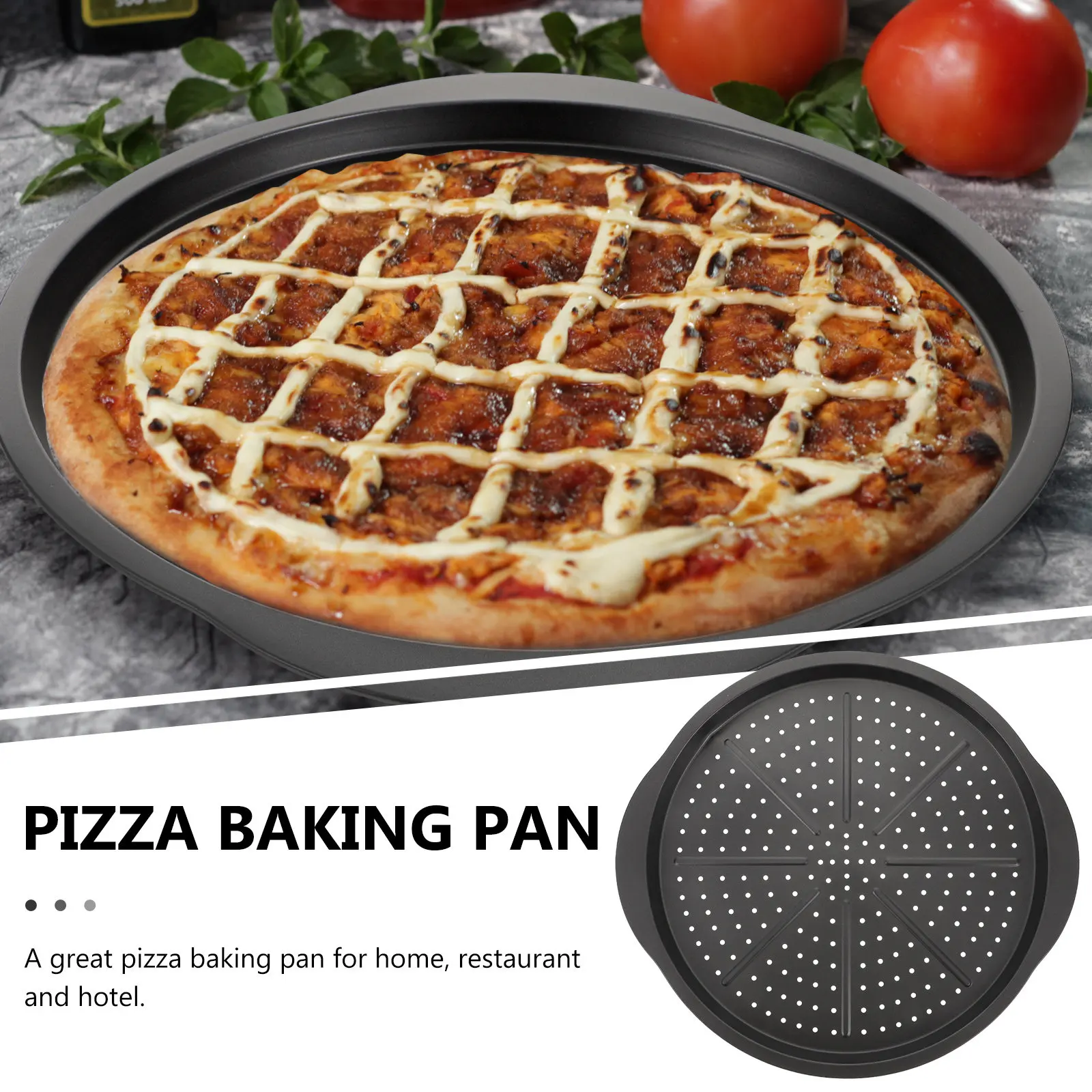1Pcs Pizza Pan Carbon Steel Non-Stick Baking Tray Black Easy Demould Bakeware Kitchen Gadget Baking Pan
1Pcs Pizza Pan Carbon Steel Non-Stick Baking Tray Black Easy Demould Bakeware Kitchen Gadget Baking Pan