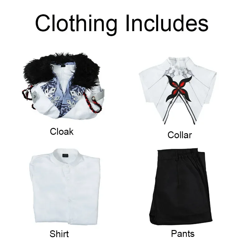 Genshin Impact Harlequin Cosplay Costumes Fatui The Knave Cloak Game Animation Performance Clothing Exhibition 
Genshin Impact Harlequin Cosplay Costumes Fatui The Knave Cloak Game Animation Performance Clothing Exhibition