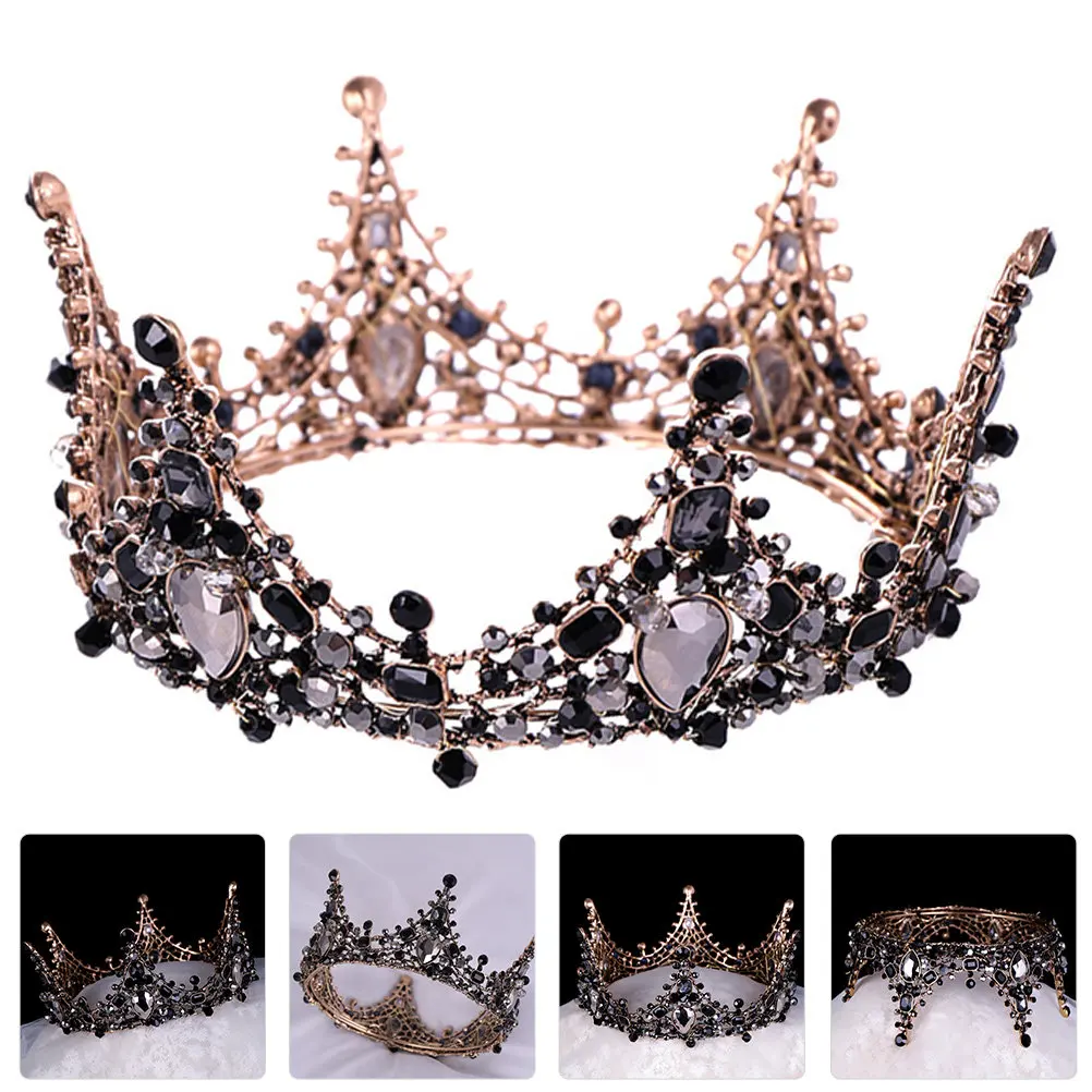 Women Wedding Rhinestones Crown Black Costume Headdress Headpiece Halloween Party Prom Vintage Bridal Rhinestones Crown
Women Wedding Rhinestones Crown Black Costume Headdress Headpiece Halloween Party Prom Vintage Bridal Rhinestones Crown