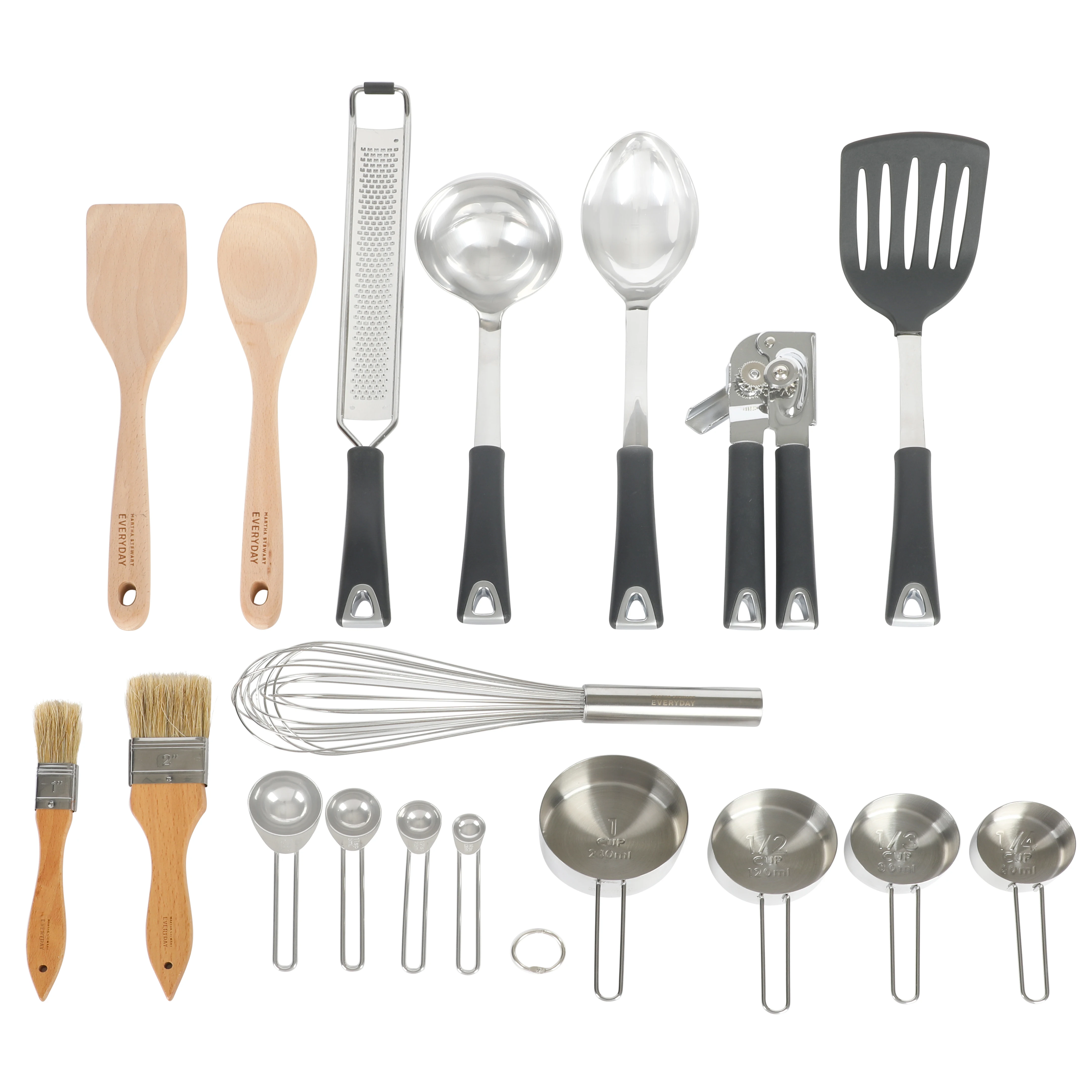 Everyday 18-piece stainless steel kitchen gadget set for cooking and food prep
Everyday 18-piece stainless steel kitchen gadget set for cooking and food prep