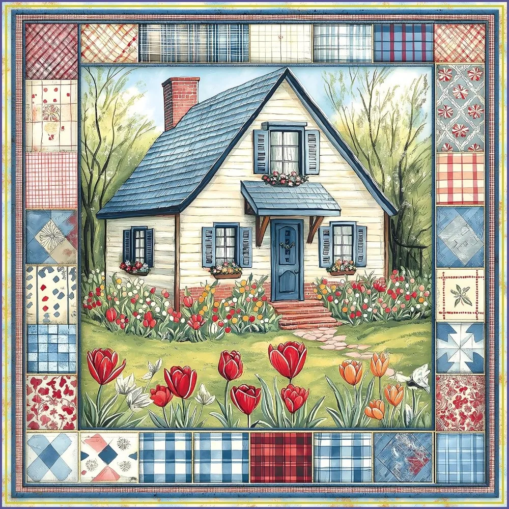 500 Piece Jigsaw Puzzle for Adults, Cozy Country House Garden Scene with Tulips, 20 x 20 Inches for Relaxing & Decor
500 Piece Jigsaw Puzzle for Adults, Cozy Country House Garden Scene with Tulips, 20 x 20 Inches for Relaxing & Decor